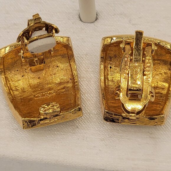 Butler Fifth Avenue Collection Crystal Rhinestone Gold-tone Clip-on Earrings - Picture 6 of 9